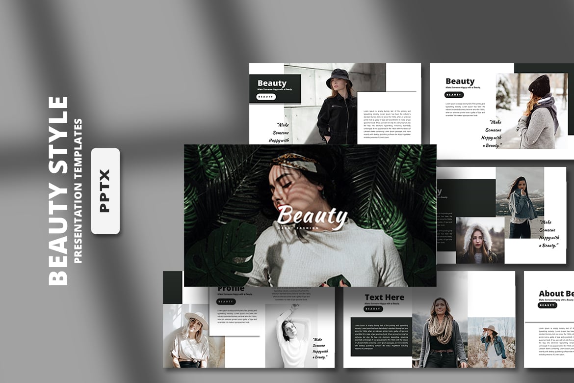 Template PowerPoint Kecantikan yang Menawan