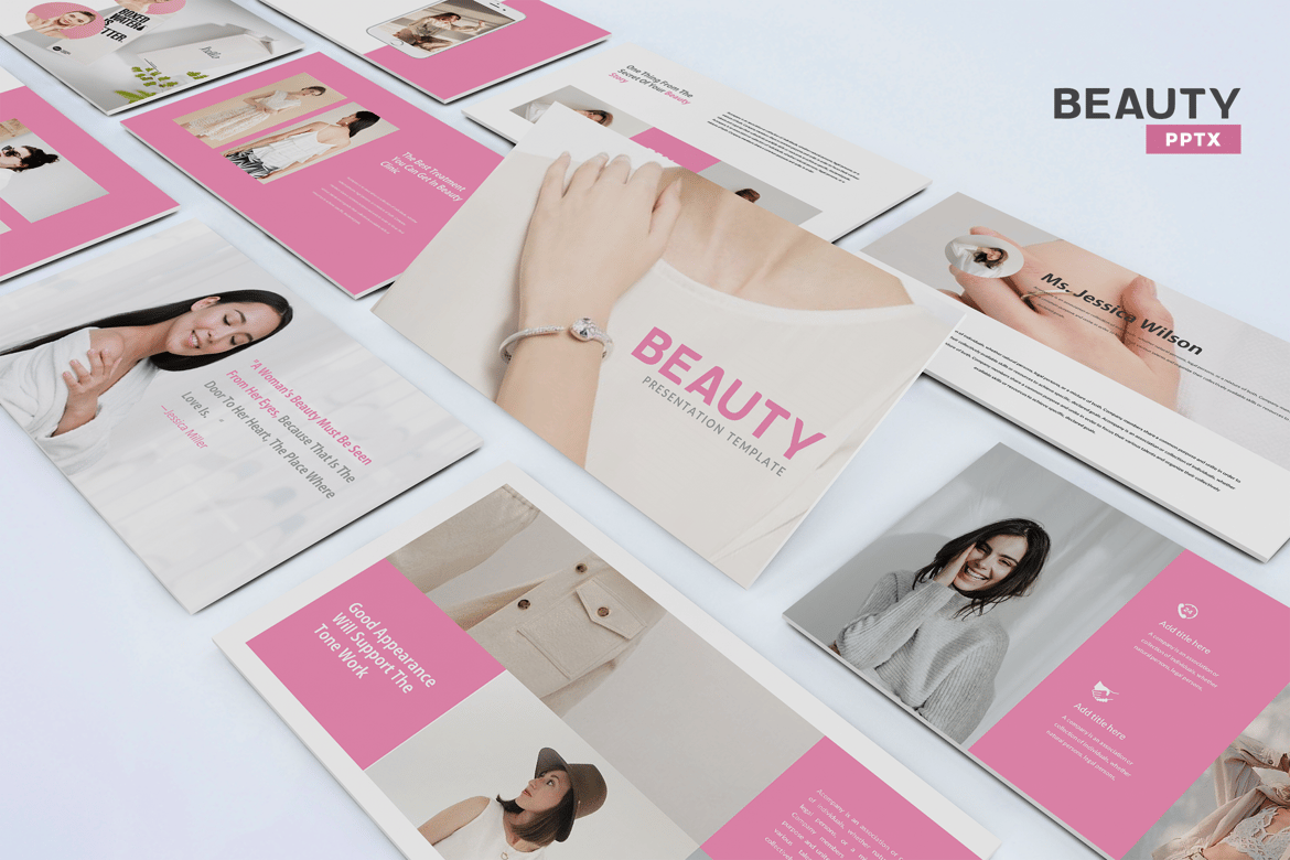 Template Powerpoint Kecantikan yang Modern dan Minimalis
