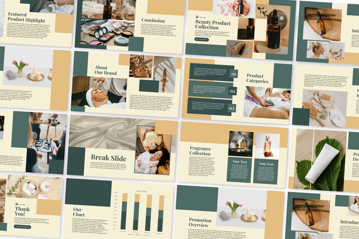 Template Presentasi Powerpoint untuk Brand Kecantikan yang Menawan