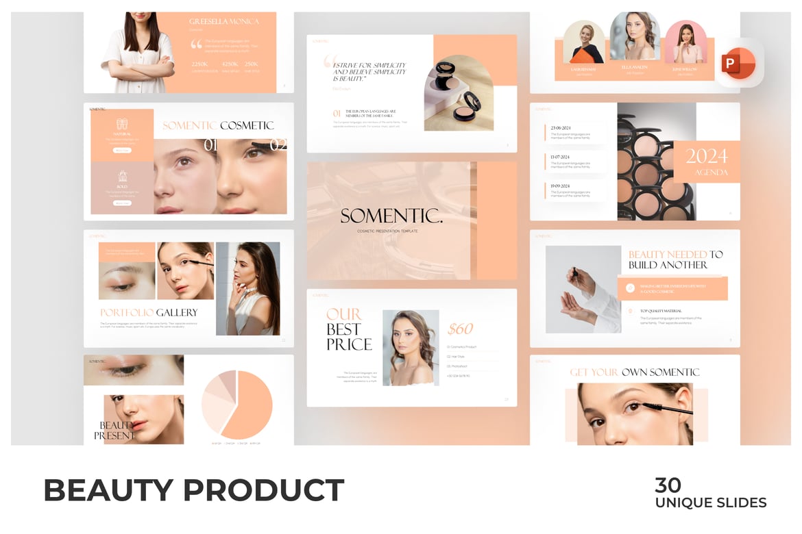 Template PowerPoint Kecantikan yang Menarik dan Profesional