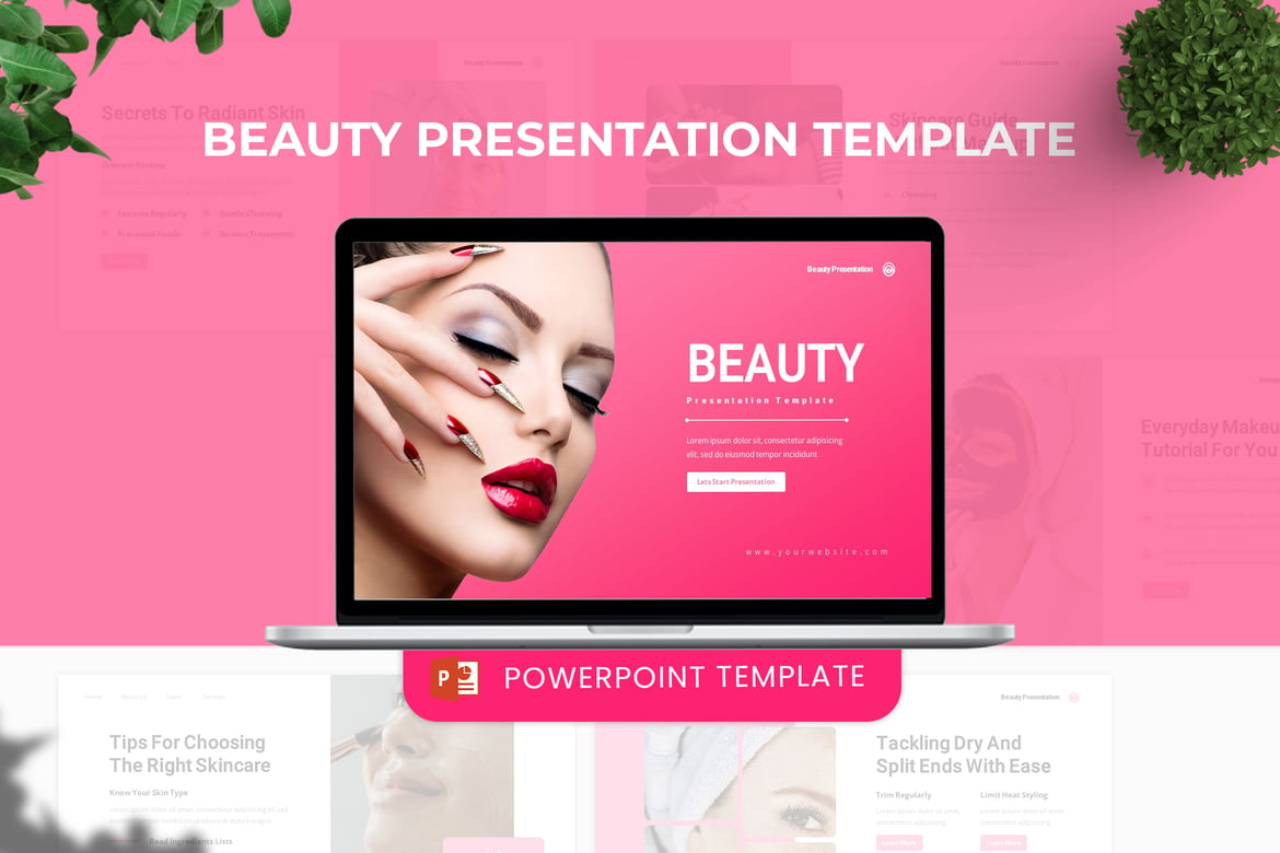 Template Presentasi PowerPoint Kecantikan yang Menawan