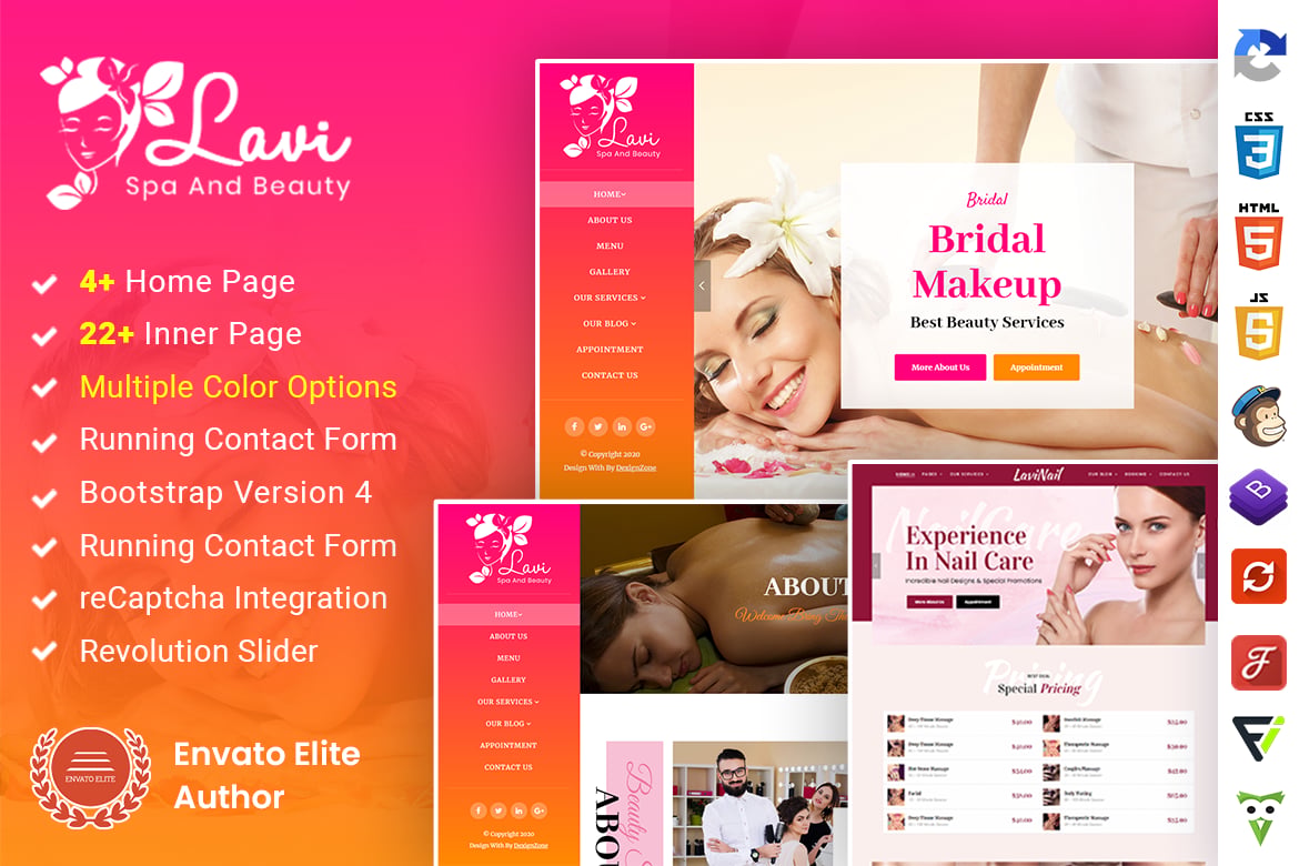 Template Website Spa dan Salon Kecantikan Lavi yang Menawan