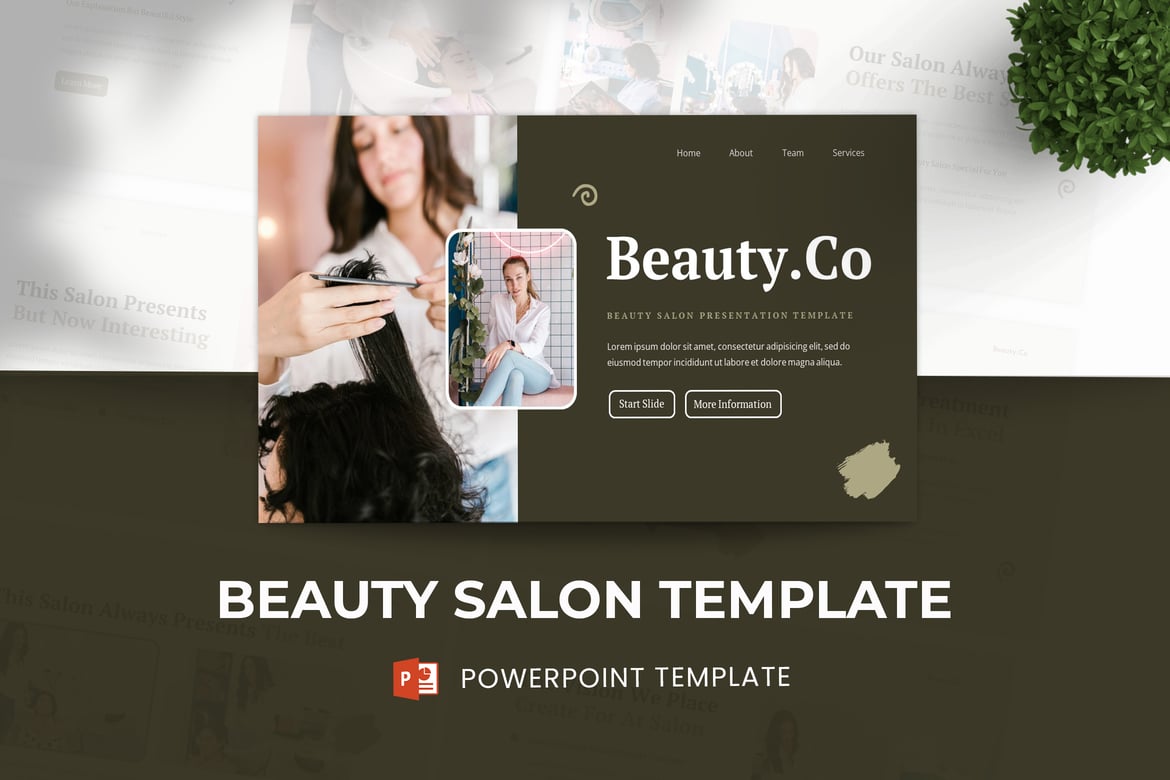 Template Powerpoint Salon Kecantikan yang Modern dan Fleksibel