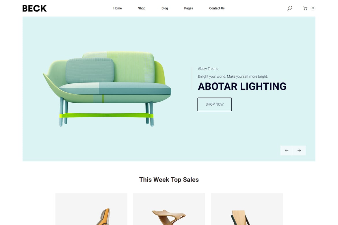 Beck – Template Website Toko Furniture Modern