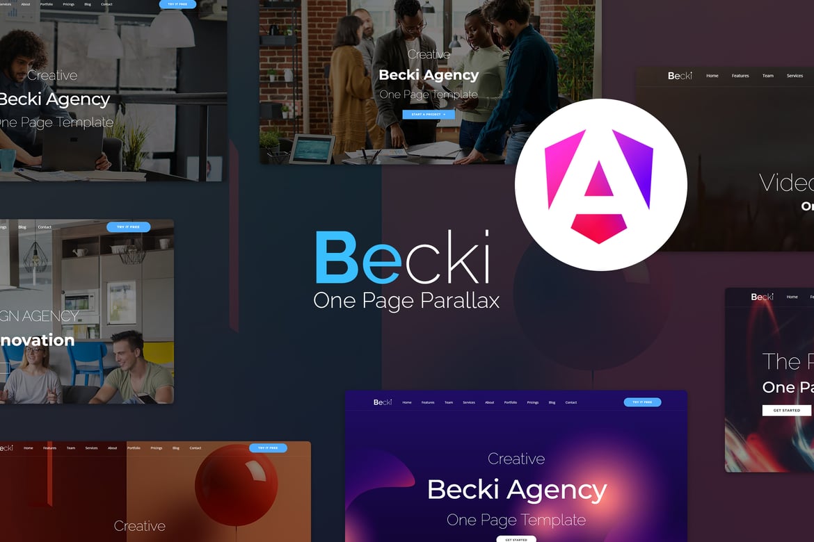 Becki - Template Website Angular Kreatif dengan Parallax Satu Halaman