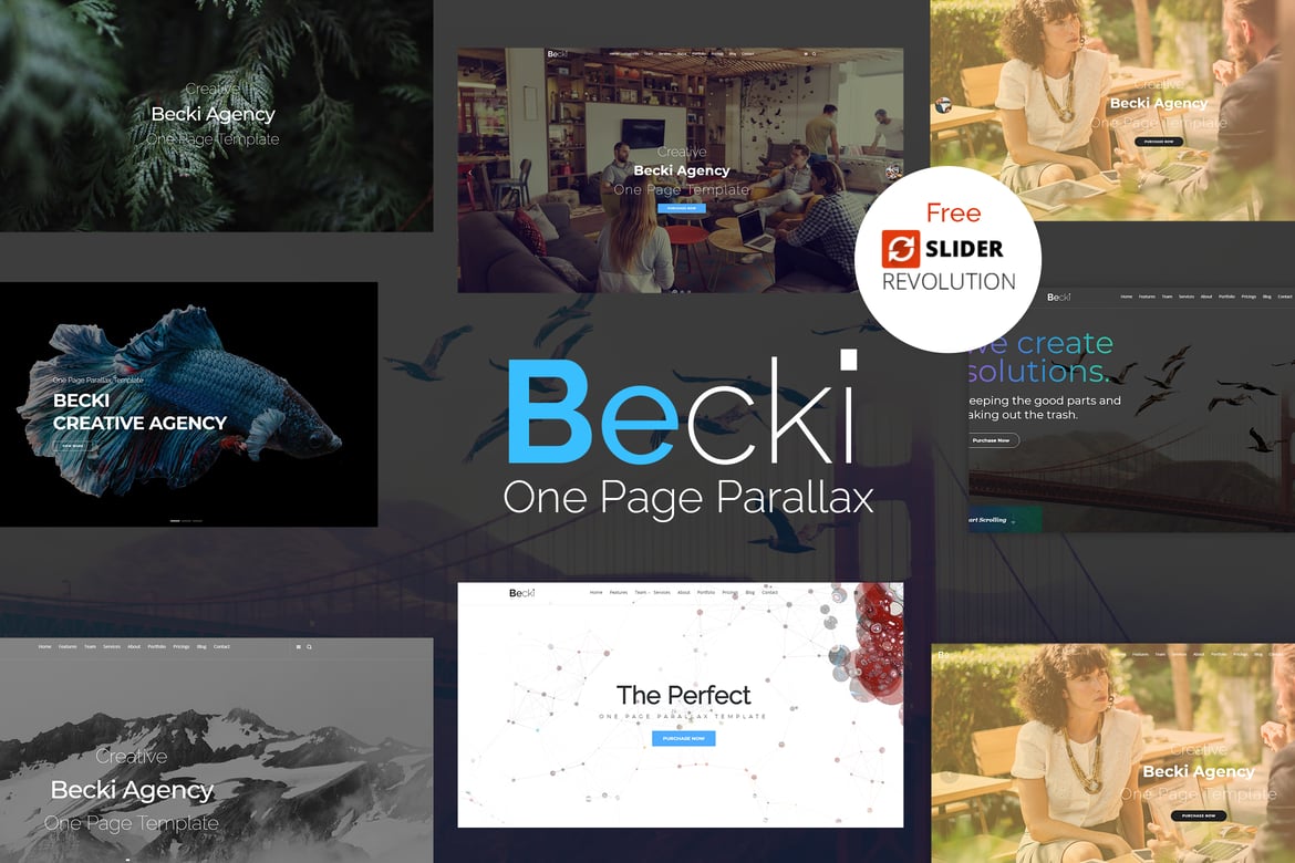 Becki - Template Website HTML Parallax Kreatif Satu Halaman