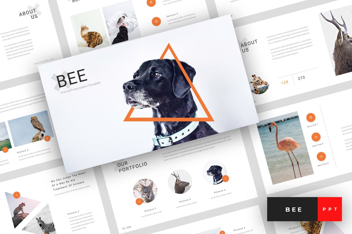 Template Presentasi PowerPoint Bee untuk Layanan Hewan dan Peliharaan