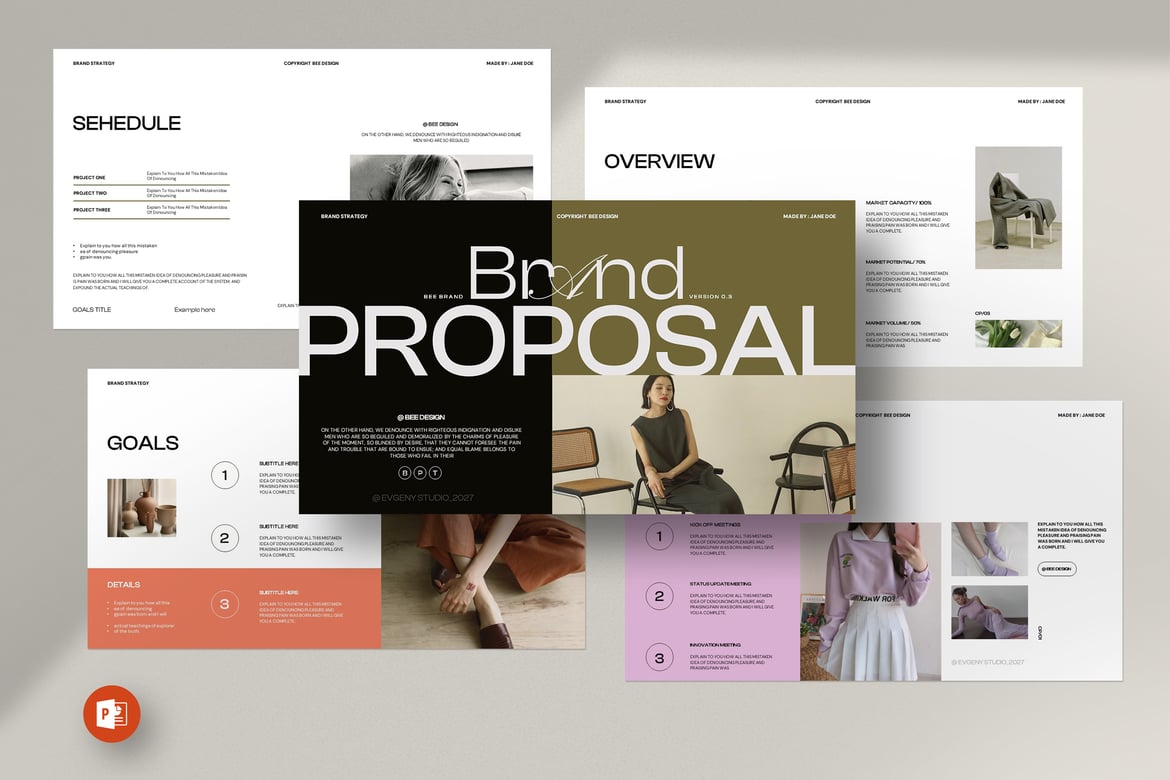 Template Presentasi Proposal Merek Bee yang Modern dan Profesional