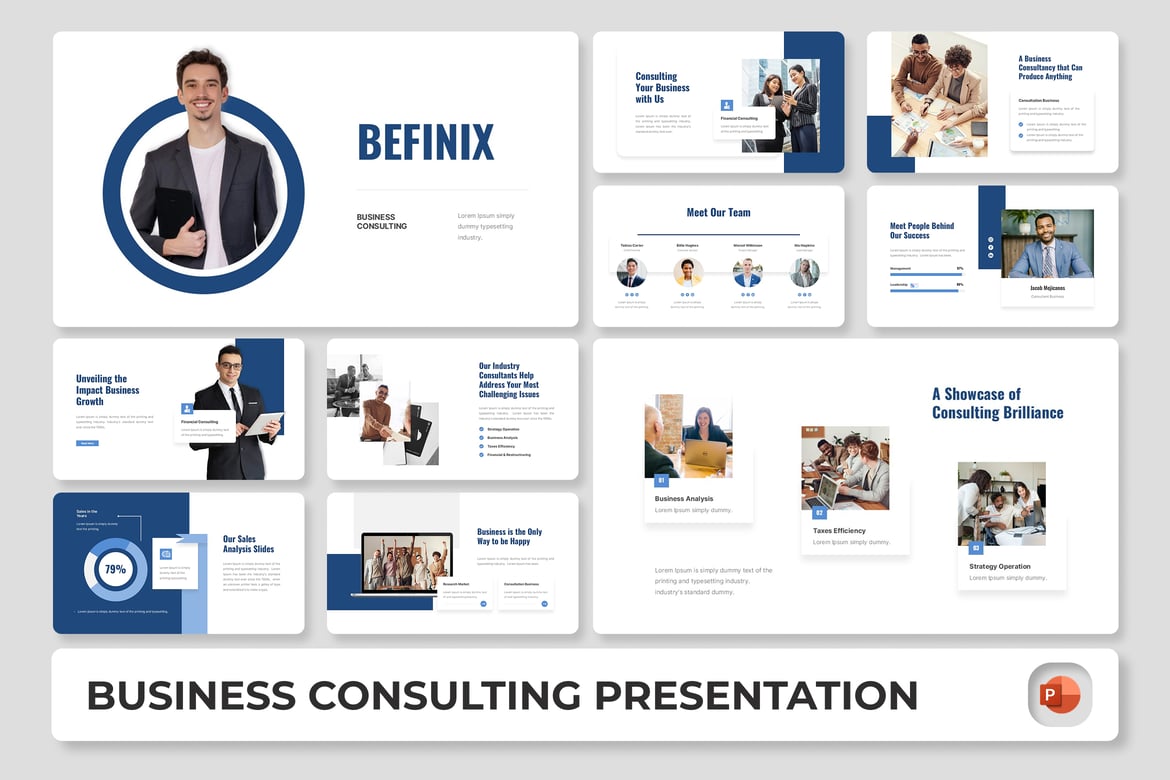 Befinix - Template PowerPoint Konsultasi Bisnis yang Profesional