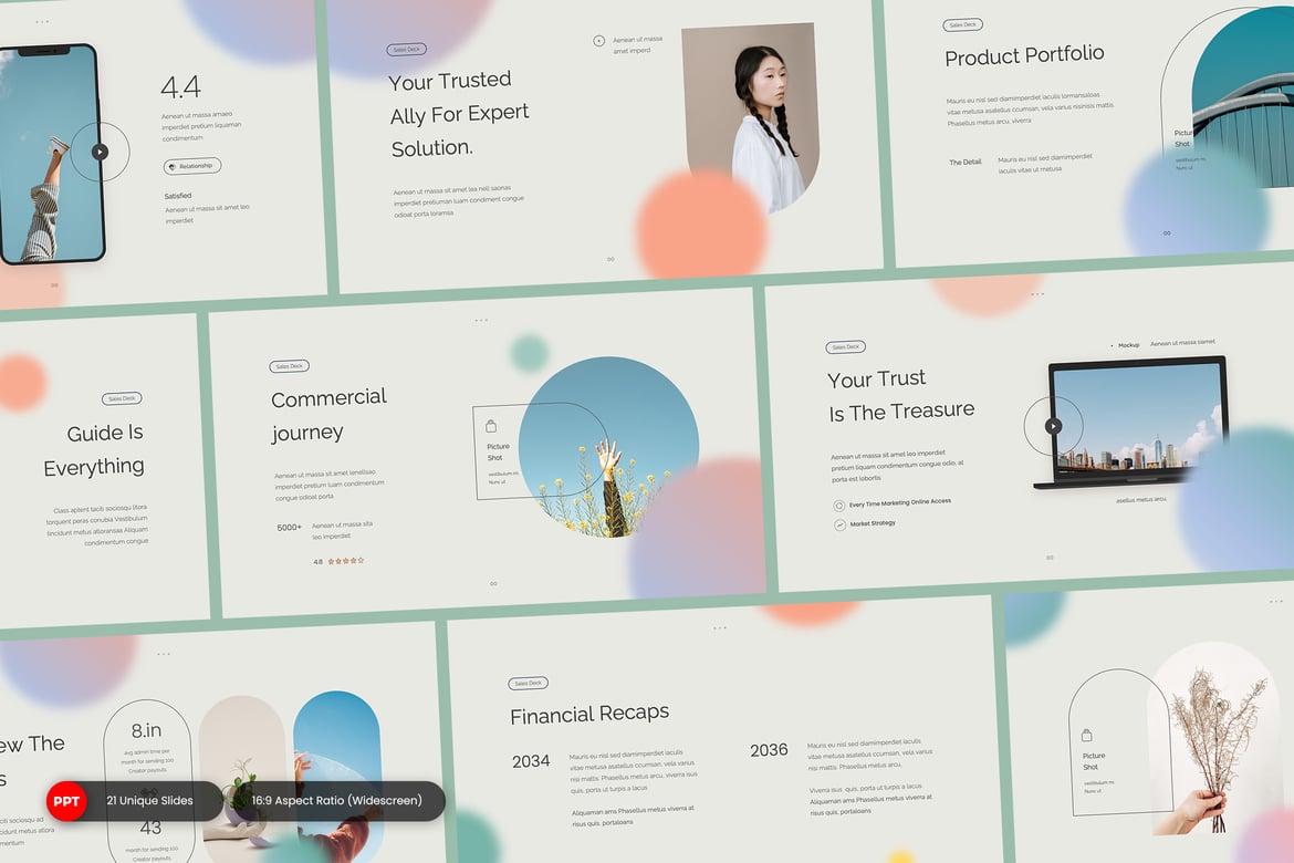 Template PowerPoint BEGE - Presentasi Pemasaran yang Menarik