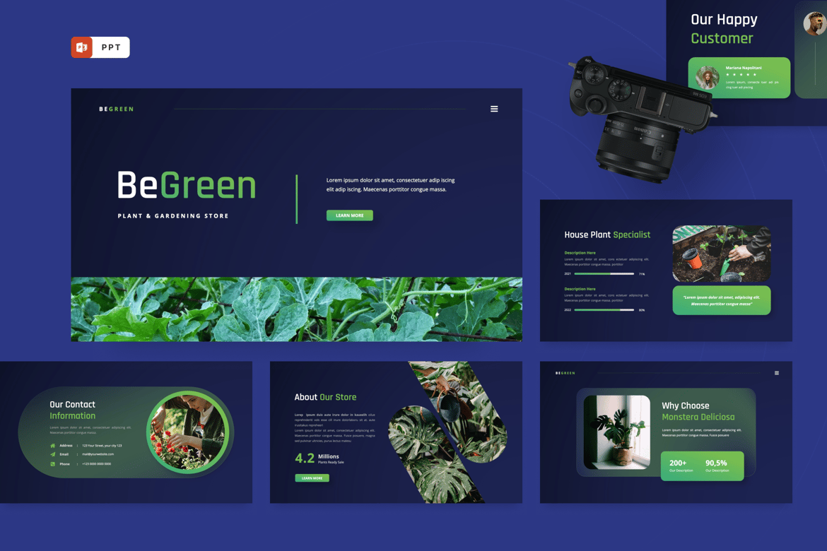 Begreen - Template PowerPoint untuk Tanaman & Berkebun yang Menarik