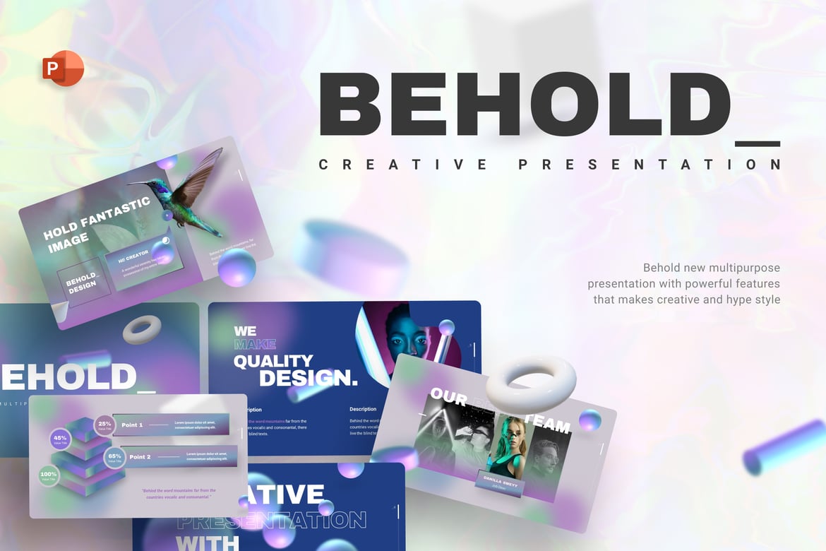 Template PowerPoint Serbaguna Behold yang Kreatif
