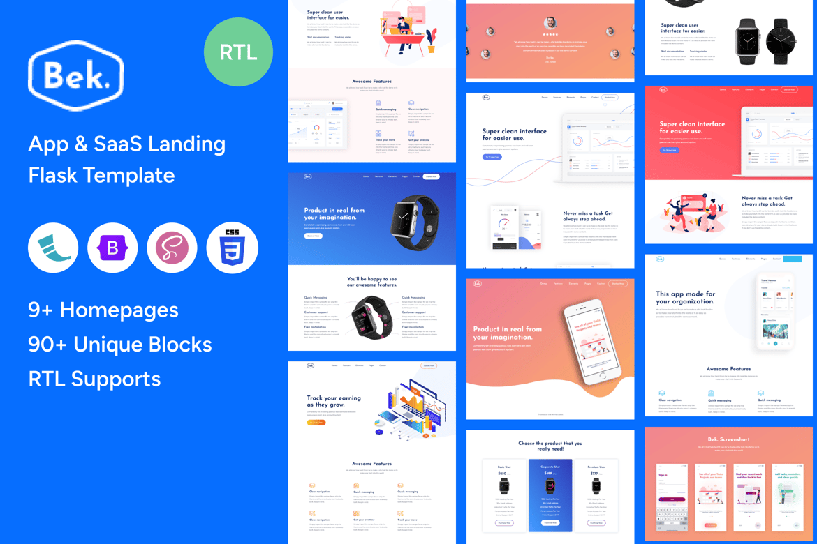 Bek - Template Website SaaS dan Software yang Responsif