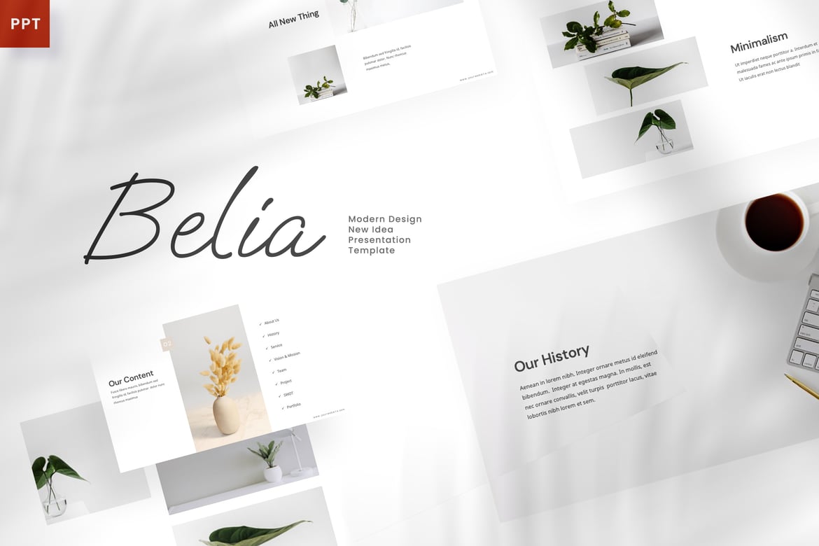 Belia - Template PowerPoint Minimalis yang Menarik