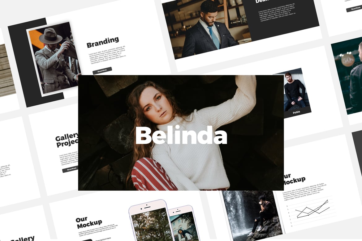 Template Presentasi Powerpoint Belinda - Desain Minimalis yang Stylish