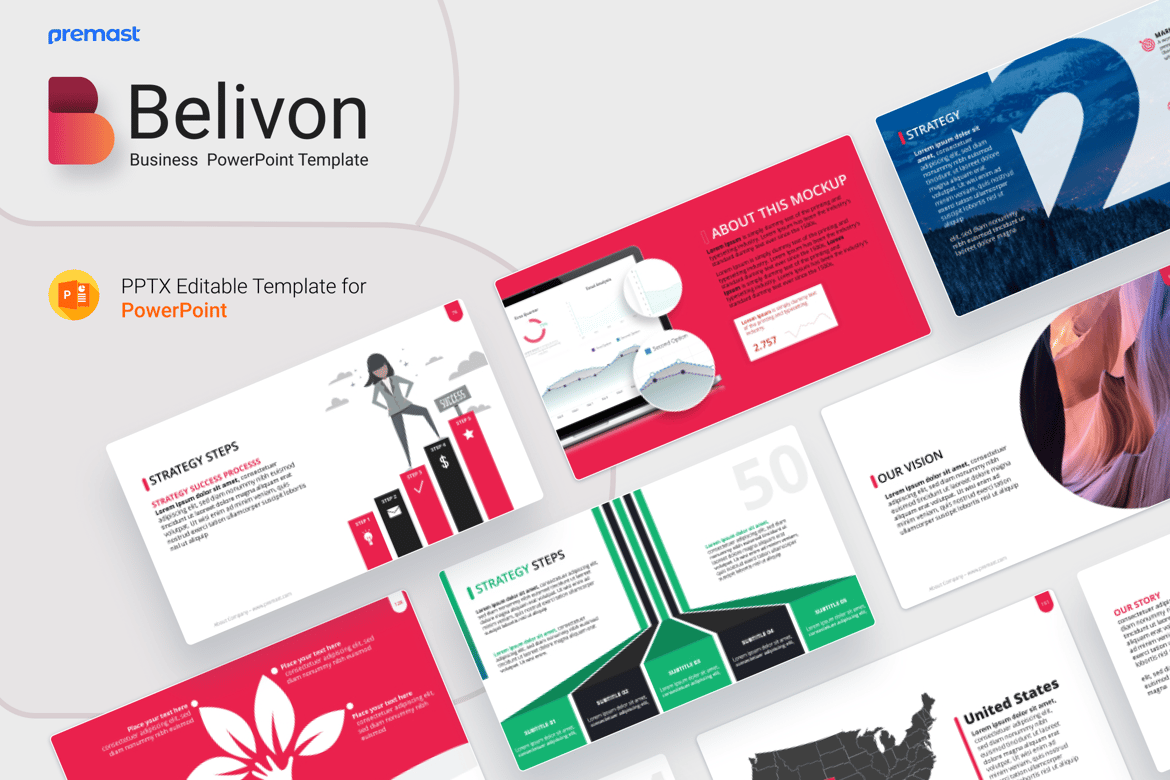 Template Presentasi PowerPoint Belivon yang Modern dan Kreatif