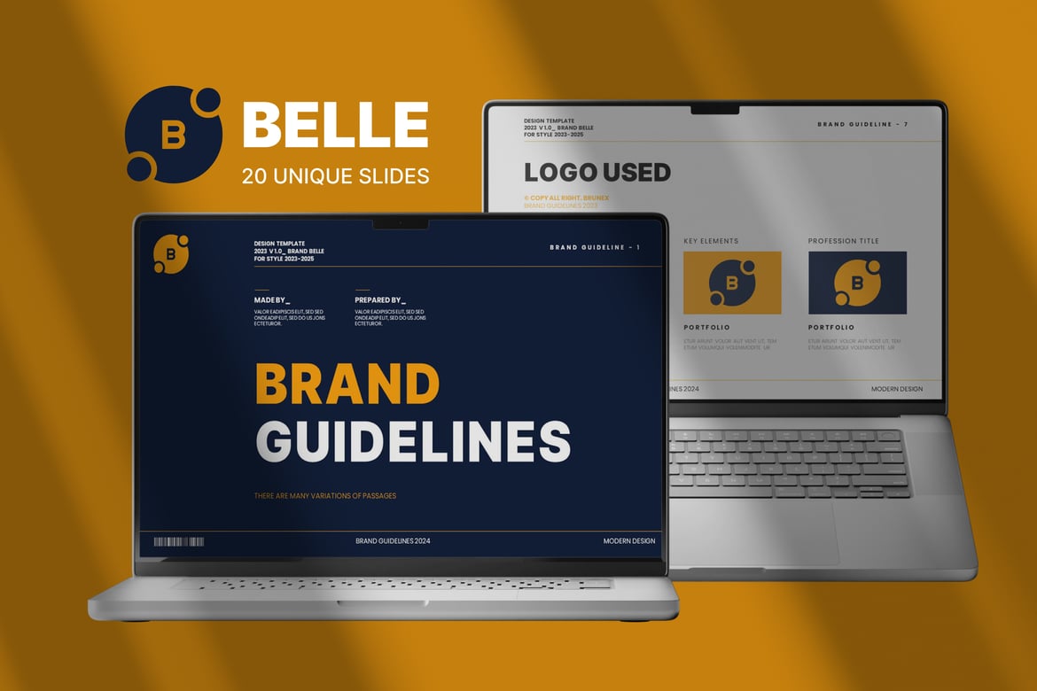 Template PowerPoint Panduan Merek Belle yang Menarik dan Minimalis