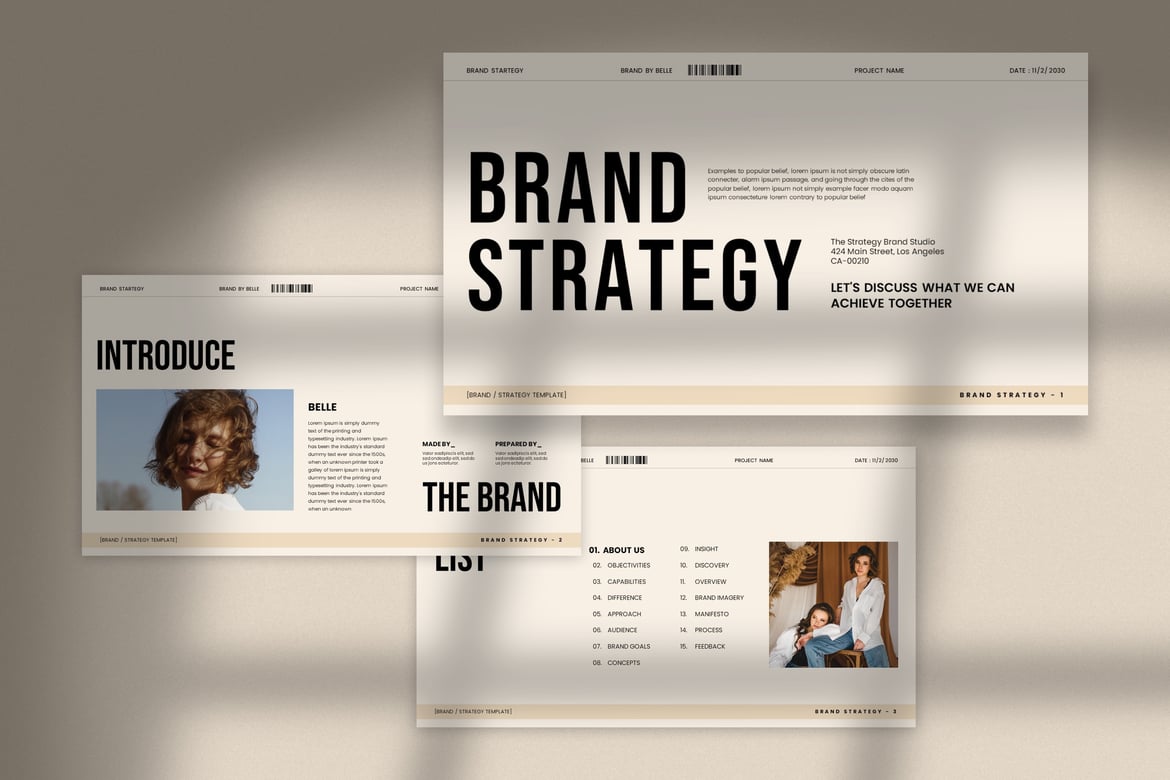Template Powerpoint Strategi Merek Belle yang Menarik dan Efektif