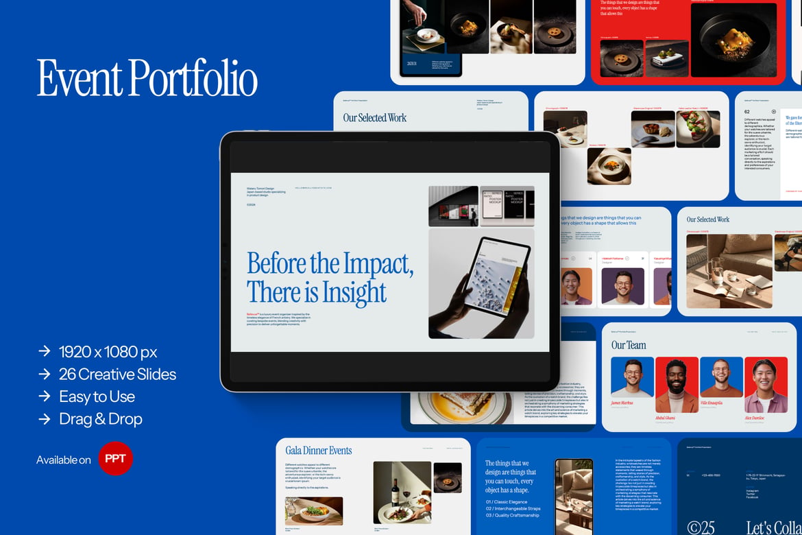 Template Presentasi Powerpoint Bellevue untuk Agensi Event