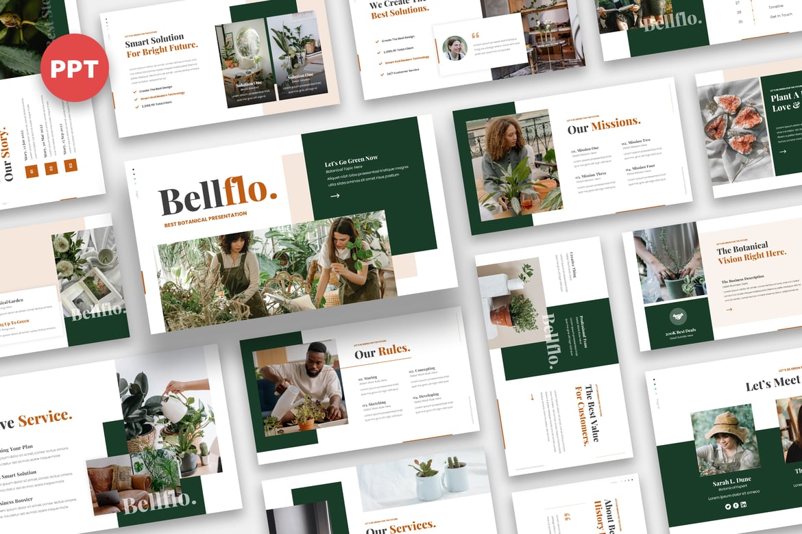 Bellflo - Template Presentasi Botani yang Menarik