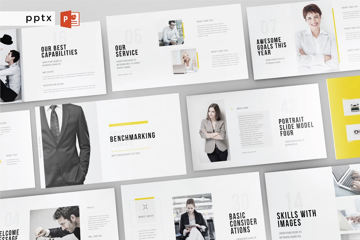 Template Presentasi PowerPoint Serbaguna BENCHMARKING V192