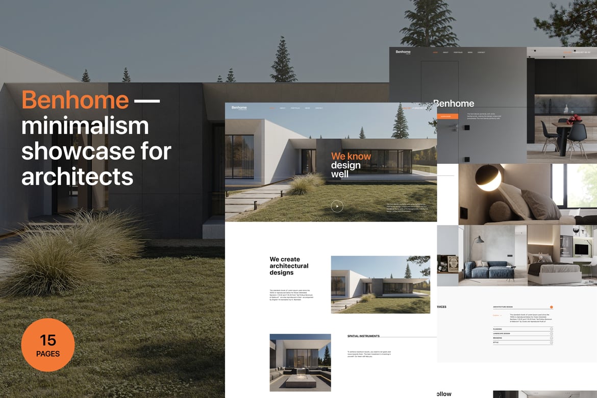 Benhome - Template Website Arsitektur & Interior Modern dan Kreatif