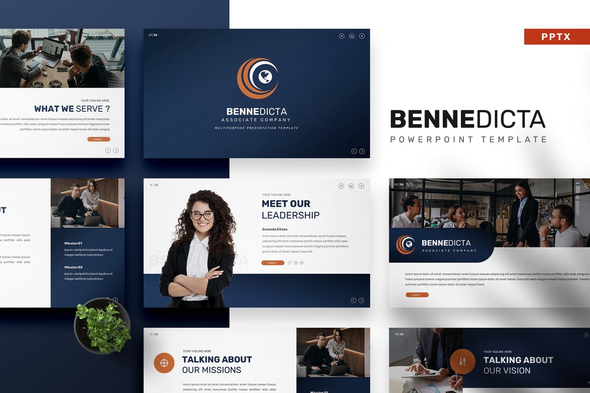 Template Presentasi PowerPoint Bennedicta yang Menarik dan Minimalis