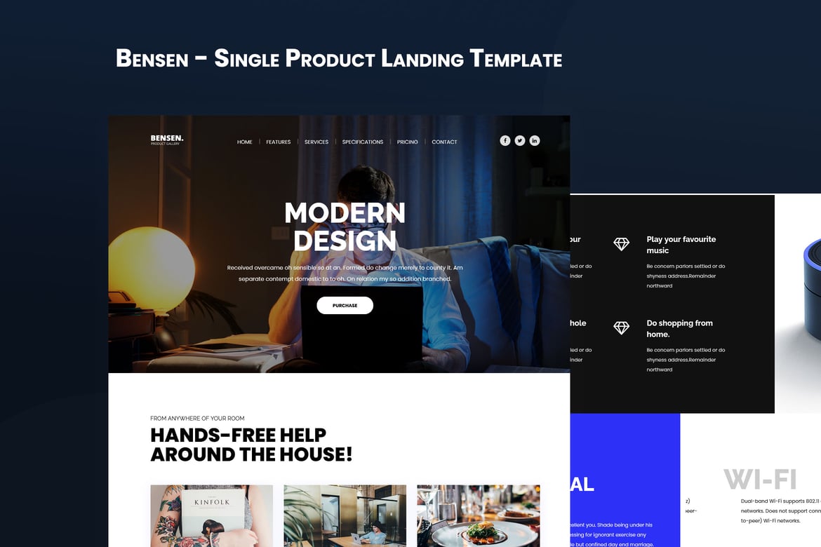 Bensen - Template Website Landing Produk Satu Halaman yang Menawan