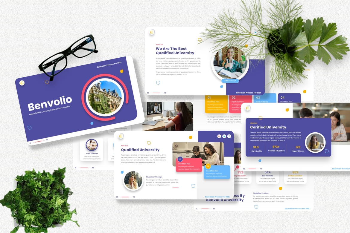 Template Powerpoint Universitas Benvolio yang Menarik