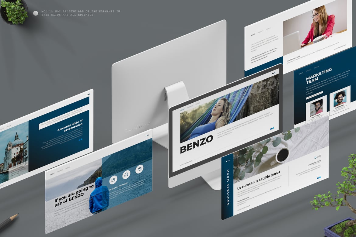 Template PowerPoint Benzo - Solusi Presentasi Kreatif Anda