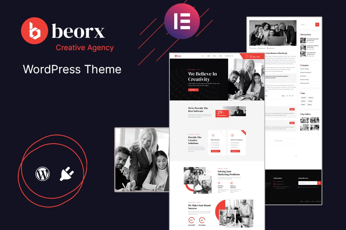 Beorx - Tema WordPress Kreatif untuk Agensi dengan Elementor