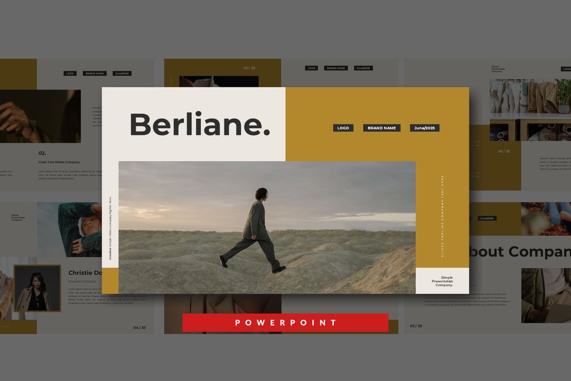 Template Presentasi PowerPoint Berliane yang Menarik