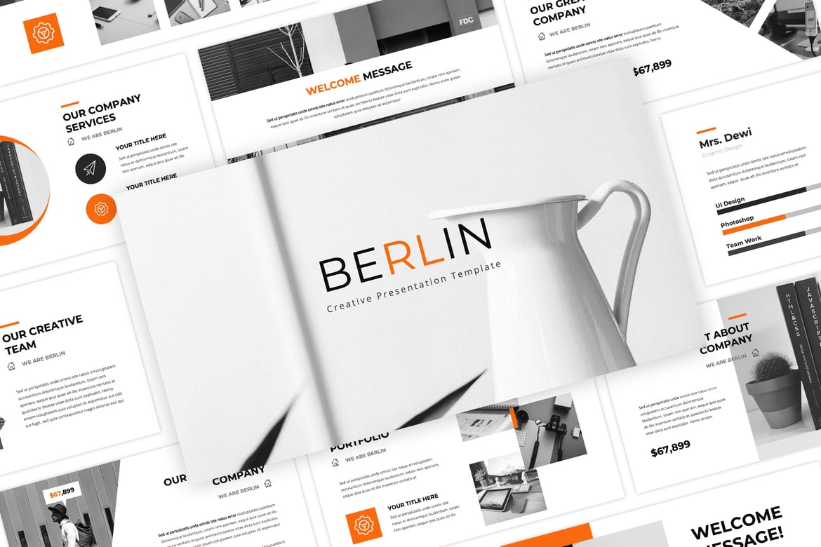 Template Presentasi Kreatif Berlin yang Modern dan Minimalis