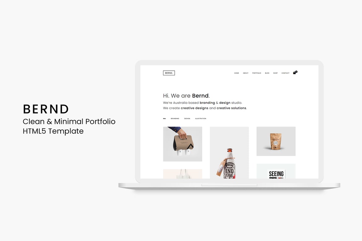 Bernd - Template Website Portofolio yang Bersih dan Minimalis