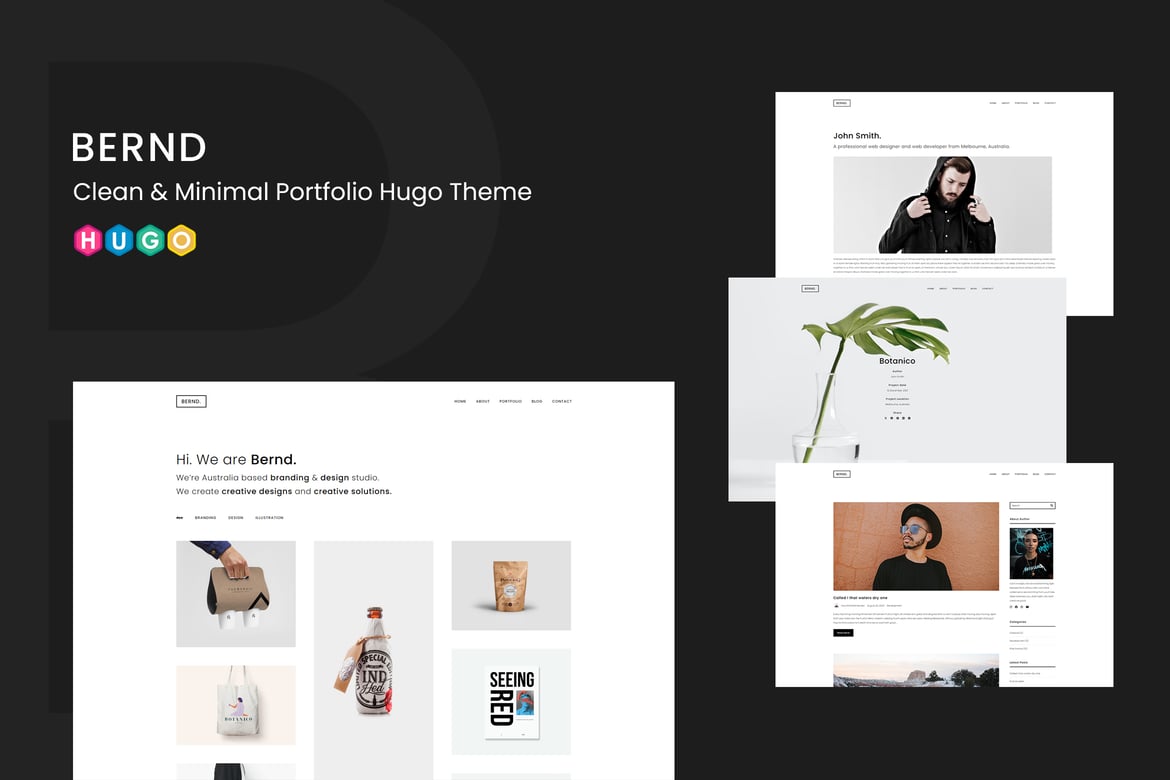 Bernd - Template Website Portfolio Minimalis dan Modern