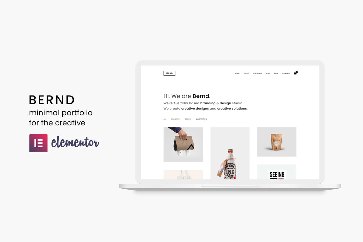 Bernd - Tema WordPress Portfolio Minimalis yang Menawan