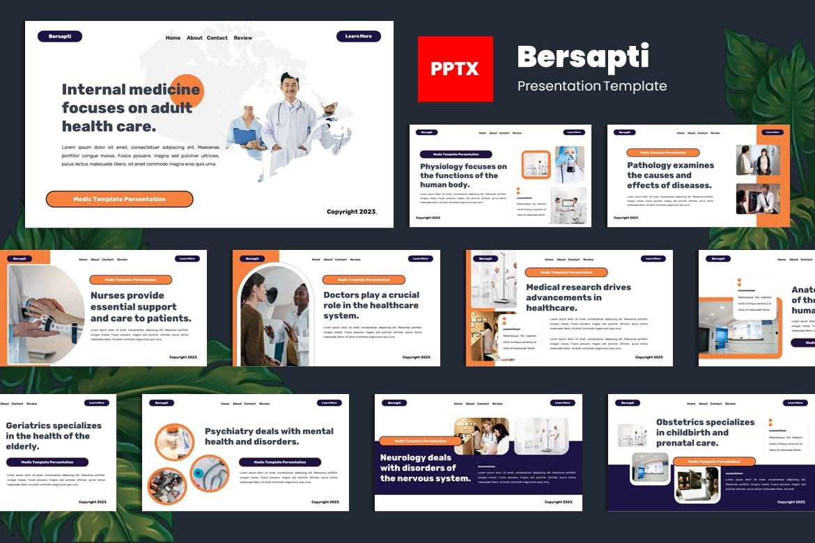 Template PowerPoint Medis Bersapti - Presentasi Profesional dan Modern