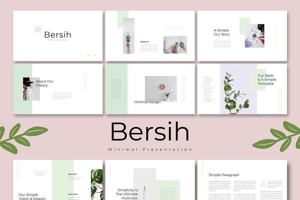 Bersih – Template PowerPoint Minimalis yang Elegan