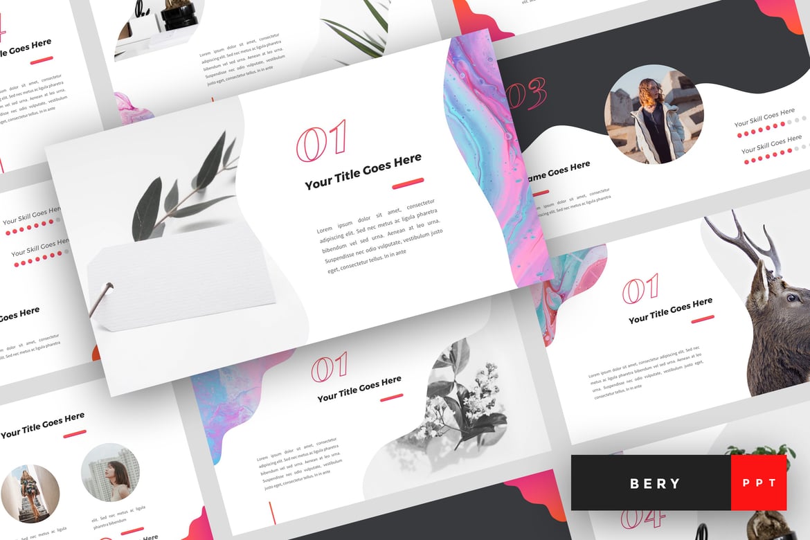 Template Presentasi PowerPoint Kreatif Bery yang Menarik