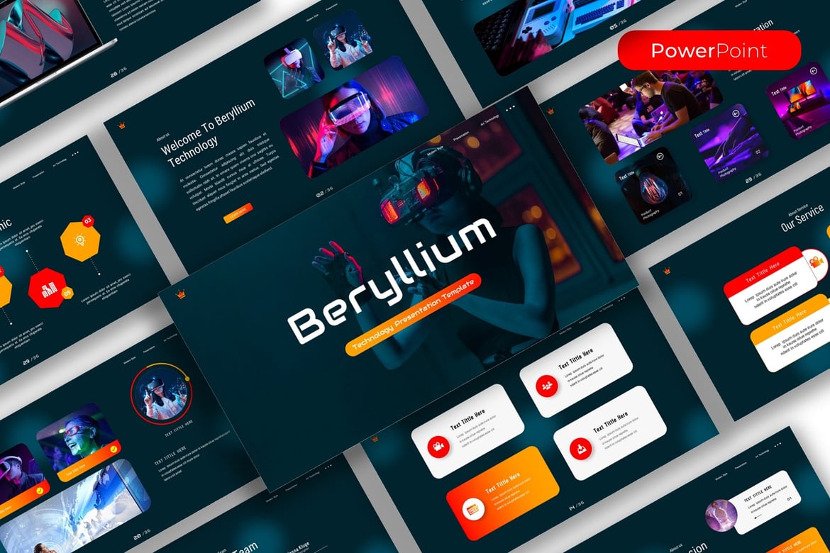 Template Presentasi PowerPoint Beryllium – Solusi Kreatif untuk Teknologi