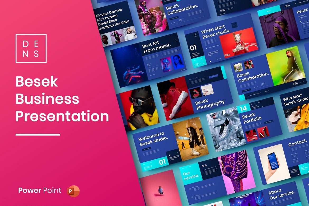 Template PowerPoint Bisnis Besek yang Menarik