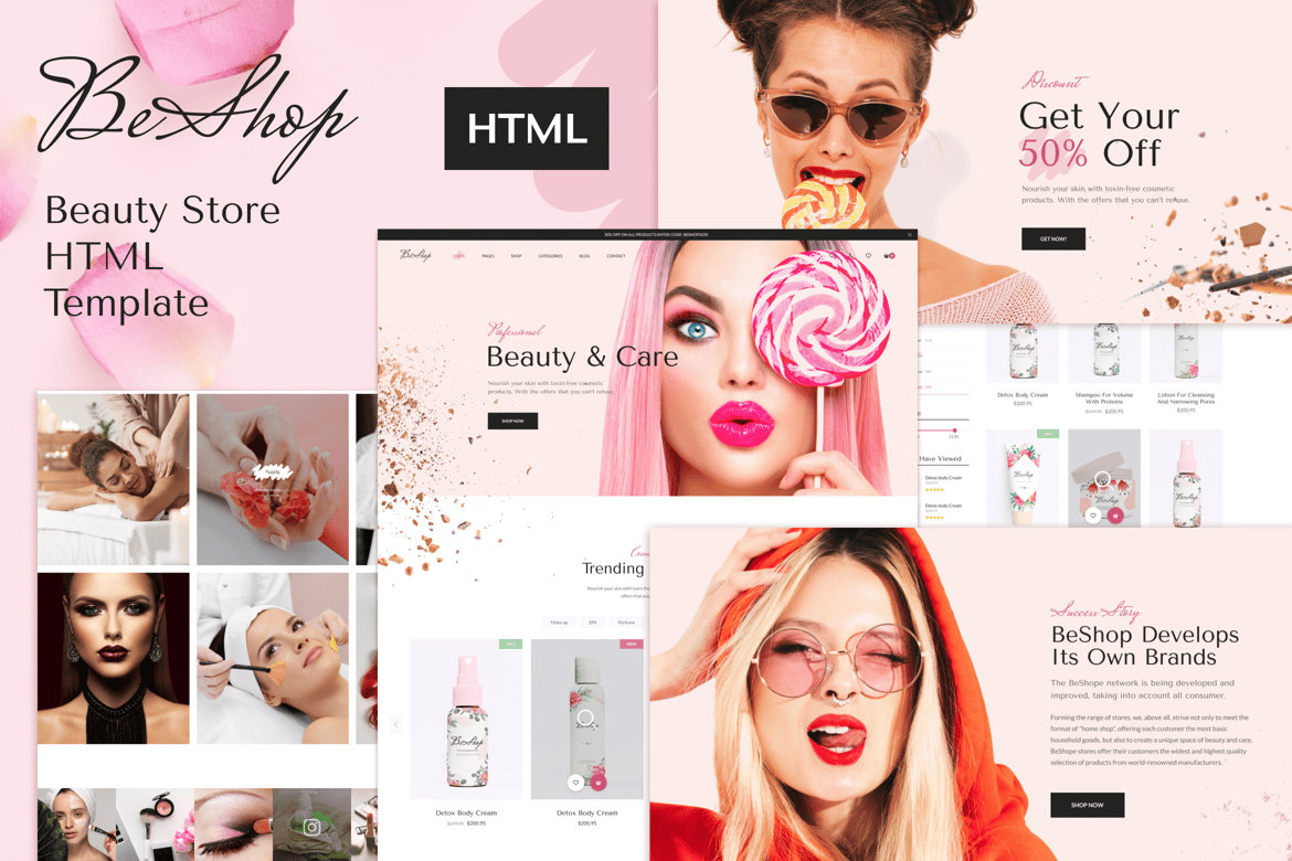 BeShop - Template Website eCommerce Kecantikan yang Menawan