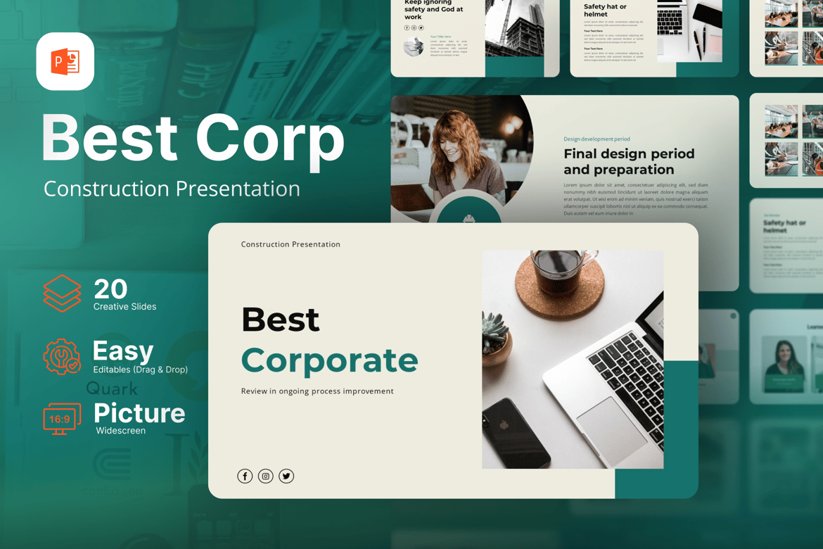 Template Powerpoint Terbaik untuk Presentasi Konstruksi Korporat