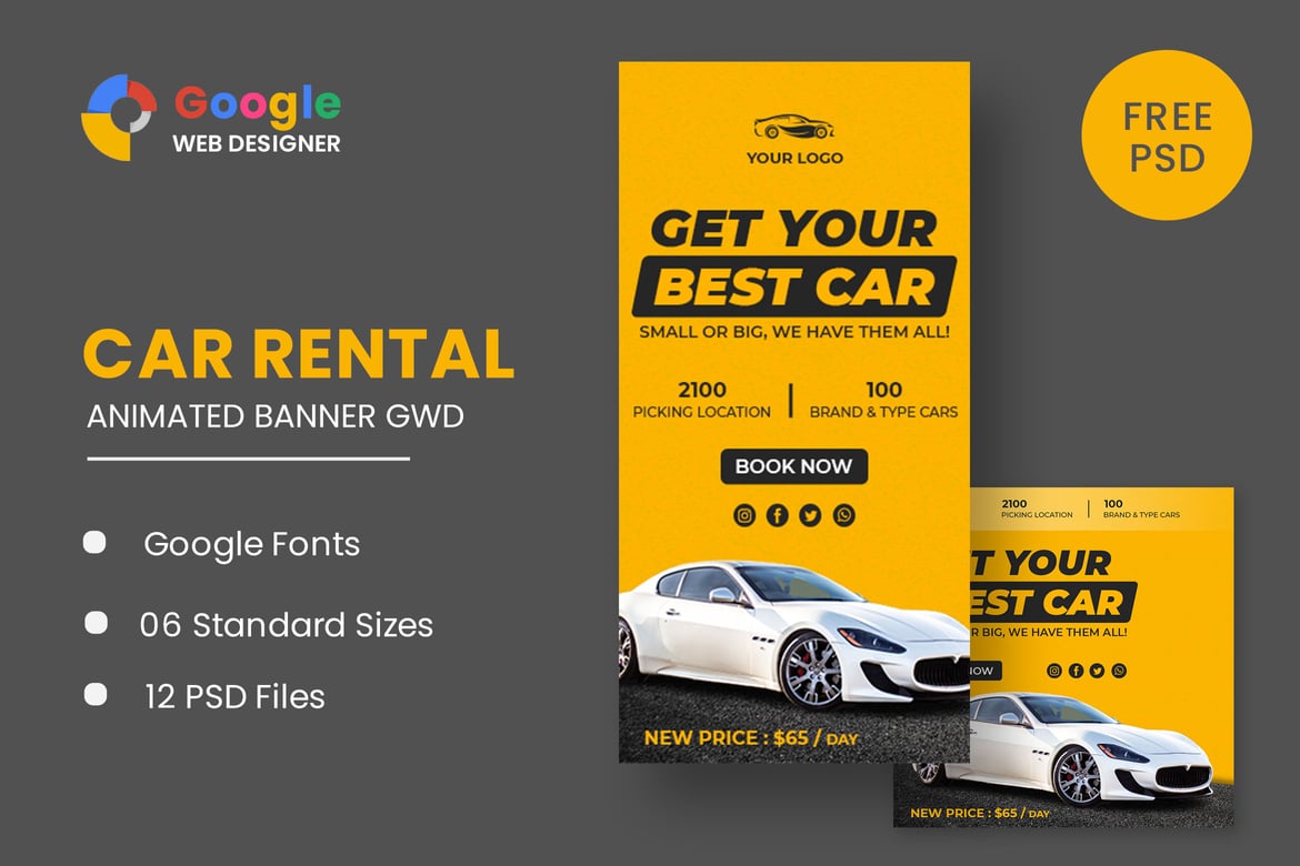 Kumpulan Template Iklan HTML5 Sewa Mobil Terbaik