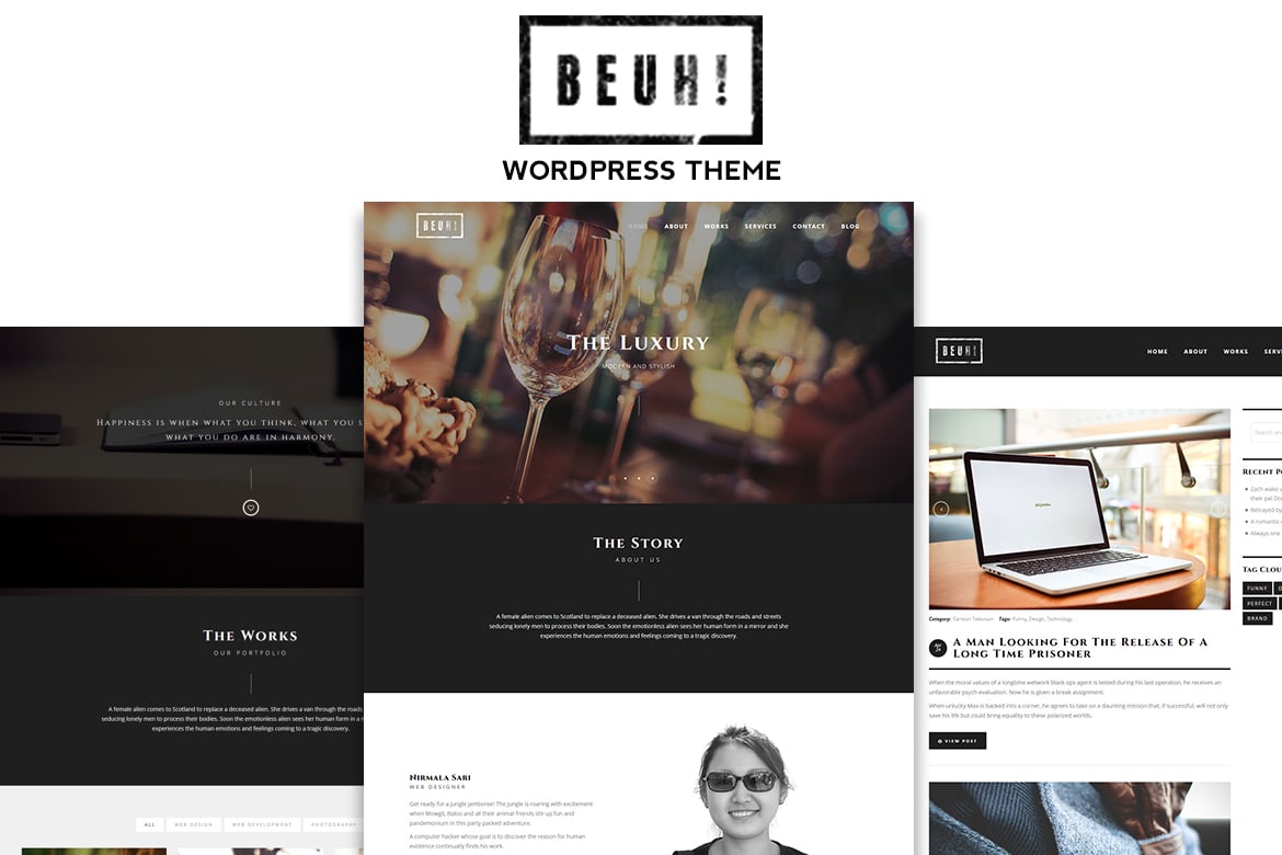 Tema Portfolio Satu Halaman Beuh - Elegan dan Responsif