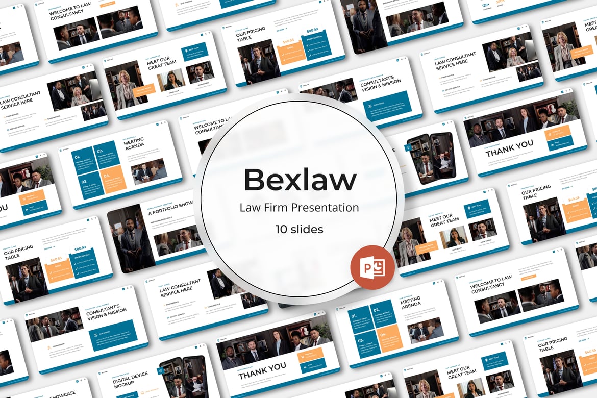 Template Presentasi PowerPoint Bexlaw untuk Firma Hukum Anda