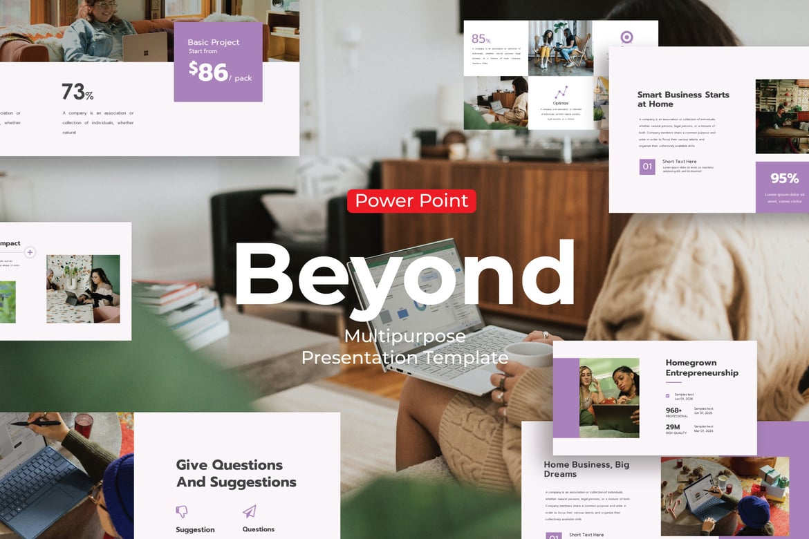 Template PowerPoint Bisnis Beyond: Presentasi yang Memukau