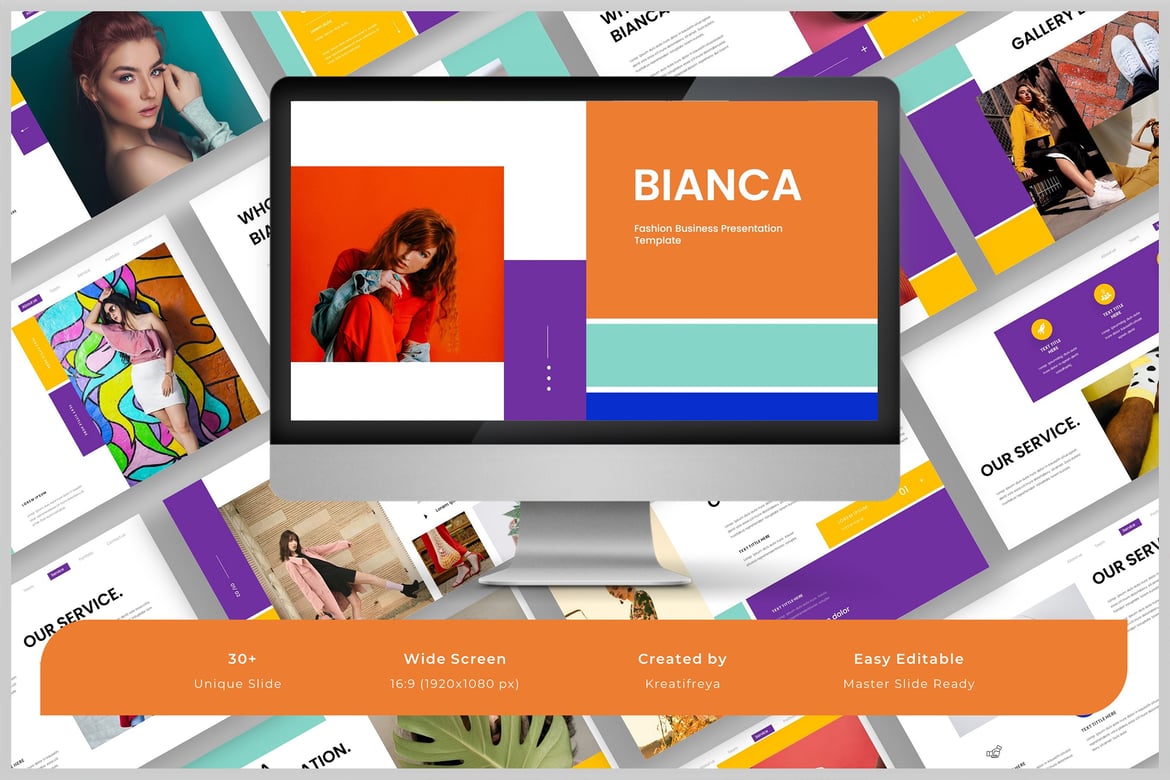 Template PowerPoint Fashion Bianca yang Menarik dan Profesional