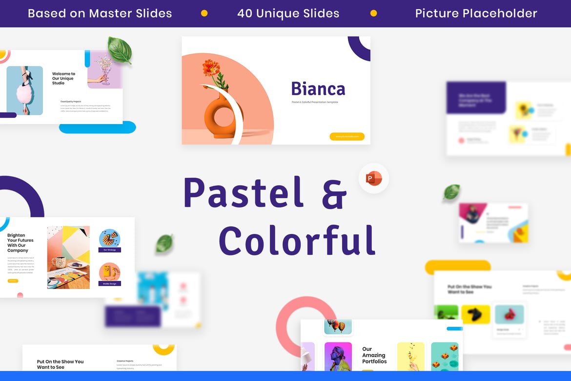 Template PowerPoint Bianca - Segar dan Berwarna-warni untuk Presentasi Menarik