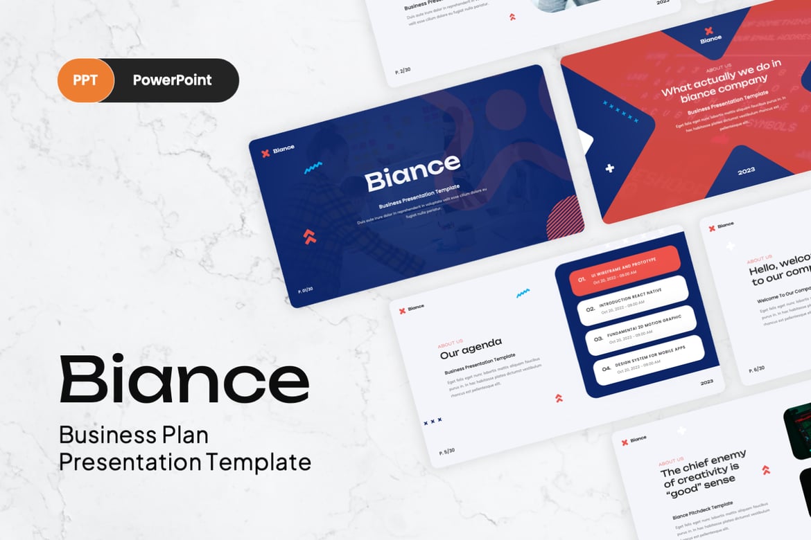 Biance - Template PowerPoint Pitch Deck yang Menarik dan Profesional